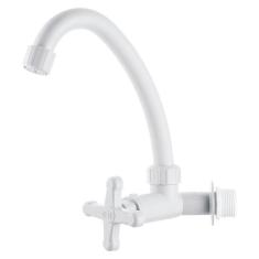 Torneira Para Cozinha Herc 2735 Parede 1/2-3/4 Branca Bica Movel Sm