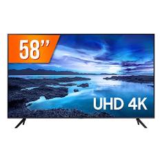 Smart TV Samsung UHD Processador Crystal 4K 58AU7700 Tela sem limites Visual Livre de Cabos 58" 58"