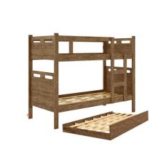 Beliche c/Cama Auxiliar Jaspe Fênix Treliche em MDF Castanho