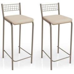 Banquetas Kit 2 Banquetas Genova Nickel Nude - Kappesberg