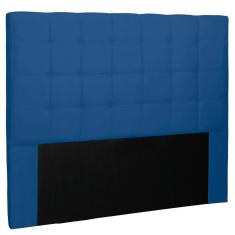 Cabeceira Estofada Cama Box Casal 140cm Suede Azul Marinho