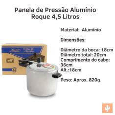 Panela de Pressão Alumínio Roque 4,5 Litros