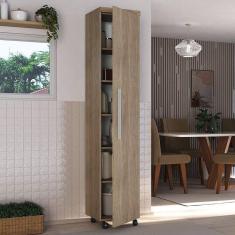 Armário Multiuso 1 Porta Com 5 Prateleiras 1402 Ilan Castanho