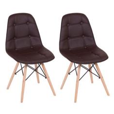 Conjunto 2 Cadeiras Eames Eiffel Botonê - Marrom - Abra Casa