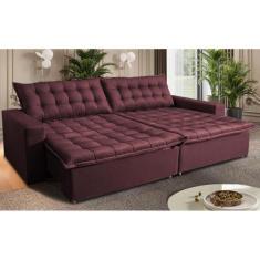 Sofá Sem Caixa Retrátil Reclinável 2,15m Cama inBox França Velusoft Vi