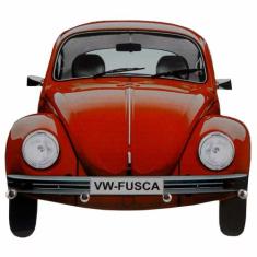 Porta Chaves de Parede Retro Vintage Decor - Fusca Vermelho - Retrofen