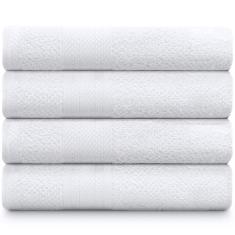 Jogo de Toalhas 4 Peças Banho 100% Algodão Empire Karsten, BRANCO