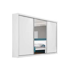 Guarda Roupa 3 Portas de Correr e 6 Gavetas c/ 1 Espelho Toronto Branco - Europa