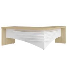 Mesa Diretor Em L Lado Direito 200x180cm Corp A06 Carvalho-branco - Mpozenato