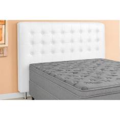 Painel de Cama Box Estofada Casal Casal Dama Plus Courano Branco - Sim