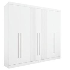 Guarda Roupa Casal 6 Portas 6 Gavetas - Da Vinci Plus Ripado-Branco - 