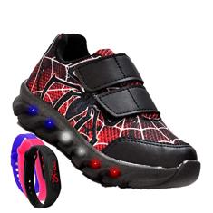 Tenis De Led Led Masculino Aranha Meninos Estilo Original + Relogio