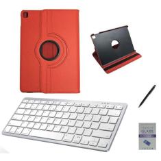 Kit Capa 360/Can/Pel/Teclado Branco iPad Pro 2017 - 12.9 Vermelho