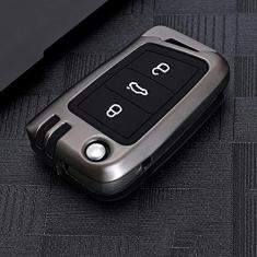 TPHJRM Porta-chaves do carro Capa Smart Zinc Alloy Key, apto para Volkswagen golf 7 gti mk7 r Touran Bora Caddy up, Porta-chaves do carro ABS Smart Car Key Fob