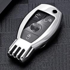 TPHJRM Porta-chaves do carro Capa de liga de zinco inteligente, adequado para Mercedes Benz Classe ABCS AMG GLA CLA GLC W176 W221 W204 205, Porta-chaves do carro ABS Inteligente