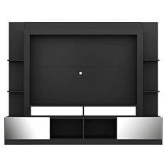 Rack c/Painel Tv 65" Portas c/Espelho Oslo Multimóveis Preto/branco