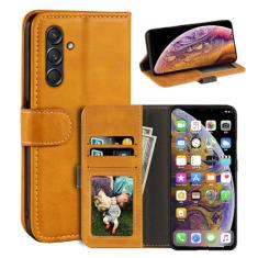 Capa compatível com Samsung Galaxy M55 5G, capa de telefone empresarial estilo carteira magnética de couro PU, capa flip moderna com compartimento para cartão e suporte para Samsung Galaxy F55 5G 6,7