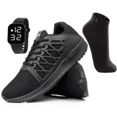 Kit Tênis Esportivo Running Leve Confortável Corrida Caminhada Academia Treino-Masculino