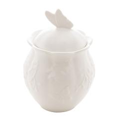 Açucareiro de Porcelana New Bone Butterfly Flower 9,5x9,5x13cm 8520 - Lyor