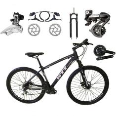 Bicicleta Aro 29 Gti Roma Câmbios Shimano Altus 24v K7 Freios Hidráulicos Garfo Trava - Preto/cinza Tam.19