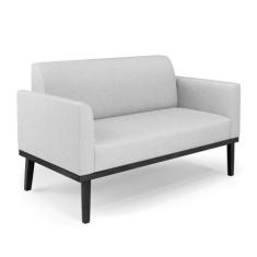 Sofá Namoradeira Base De Madeira Fixa Preto Marisa Linho D03 - D'Rossi