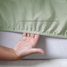 Lençol Avulso Solteiro Algodão 140 Fios Com Elástico Liso Com Fronha -