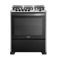 Fogão 5 Bocas Dako Com Mesa Inox Magister Preto Bivolt