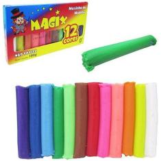 Massinha de modelar com 12 cores 180g - MAGIX