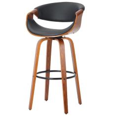 Banqueta Giratória Munique Nicole Fratini 105 (altura) Revestimento Em (pu) Preto Base Madeira