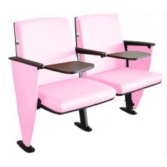 02 Cadeiras para Auditório com Prancheta Linha Viena Auditório Rosa