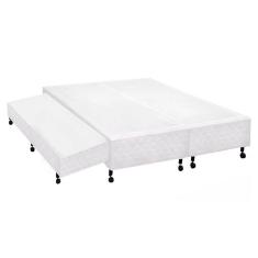 Cama Box Base c/Auxiliar Universal Queen Poli Tecido White (158x198x27) - Castor