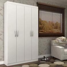 Armário Multiuso Milão 4 Portas E 8 Prateleiras - Branco Branco