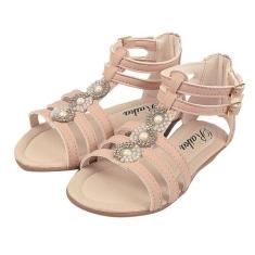 Sandália Gladiadora Infantil Menina Tiras Nude - Raniel Calçados, 33