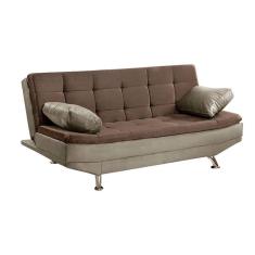 Sofá Cama Valencia 3 Lugares Reclinável Veludo Marrom Chocolate E Marrom Castor - Speciale Home Marrom