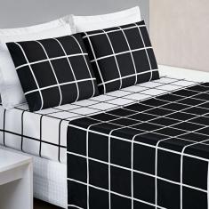 Jogo de Lençol Cama Solteiro 3 Peças 200 Fios Micropercal Austin - Cinza