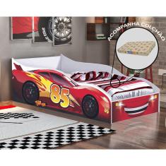 Cama Quarto Infantil Carro com Colchão