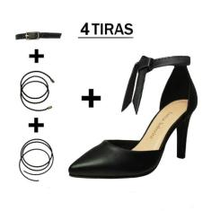 Scarpin Troca Tira Salto Fino Luiza Sobreira Preto Mod. 1060-3, 38