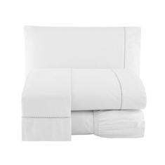 Jogo De Lençol Queen Size 4 Peças Percal 600 Fios Branco - Armazém do 
