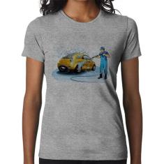 Baby Look Lava Jato - Foca na Moda, Cinza, G