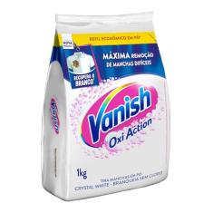 Vanish Oxi Action - Tira Manchas Em Pó, Crystal White, Refil Econômico para roupas brancas, 1 Kg