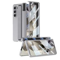 HAO RIYLN Capa para Samsung Galaxy Z Fold 6, protetor de tela com alça de pulso, compartimento para caneta, capa para celular, proteção magnética com dobradiça com tudo incluído, capa de carregamento