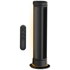 Ventilador de Torre Oscilante com Luz Ambiente, Controle Remoto, 5 Velocidades, Luz LED e Silencioso, 110V, Vornado ARA, Preto 