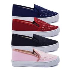 Kit 4 Pares Tênis Feminino Slip On Plataforma Sapatilha K107 - FABRICA