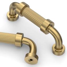 Asidrama Pacote com 10 puxadores de armário de cozinha de bronze champanhe de 76 mm, puxadores de armário de cozinha para puxadores de gaveta de armário