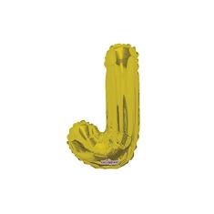 Regina 106992.6, Balão Metalizado Mini Shape Letra J Pack, Dourado