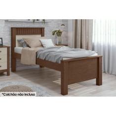 Cama Solteiro Athenas Rovere/Amêndoa - Lopas