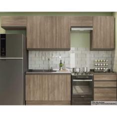 Kit De Cozinha 7 Peças Maxxi (4 Armários + 2 Balcões + 1 Complementos) C6p29 Nogal - Kappesberg