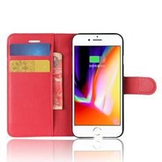 Capa para iPhone 7/iPhone 8, capa carteira flip de couro PU premium com compartimento para cartão, suporte e fecho magnético [capa interior à prova de choque de TPU] Compatível com iPhone 7/iPhone 8
