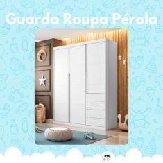 Guarda Roupa Pérola 3p Branco_ Phoenix Baby