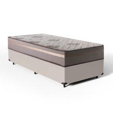 Cama Box Solteiro + Colchão D33 Millenium One Face Bege 88x188x58cm - 